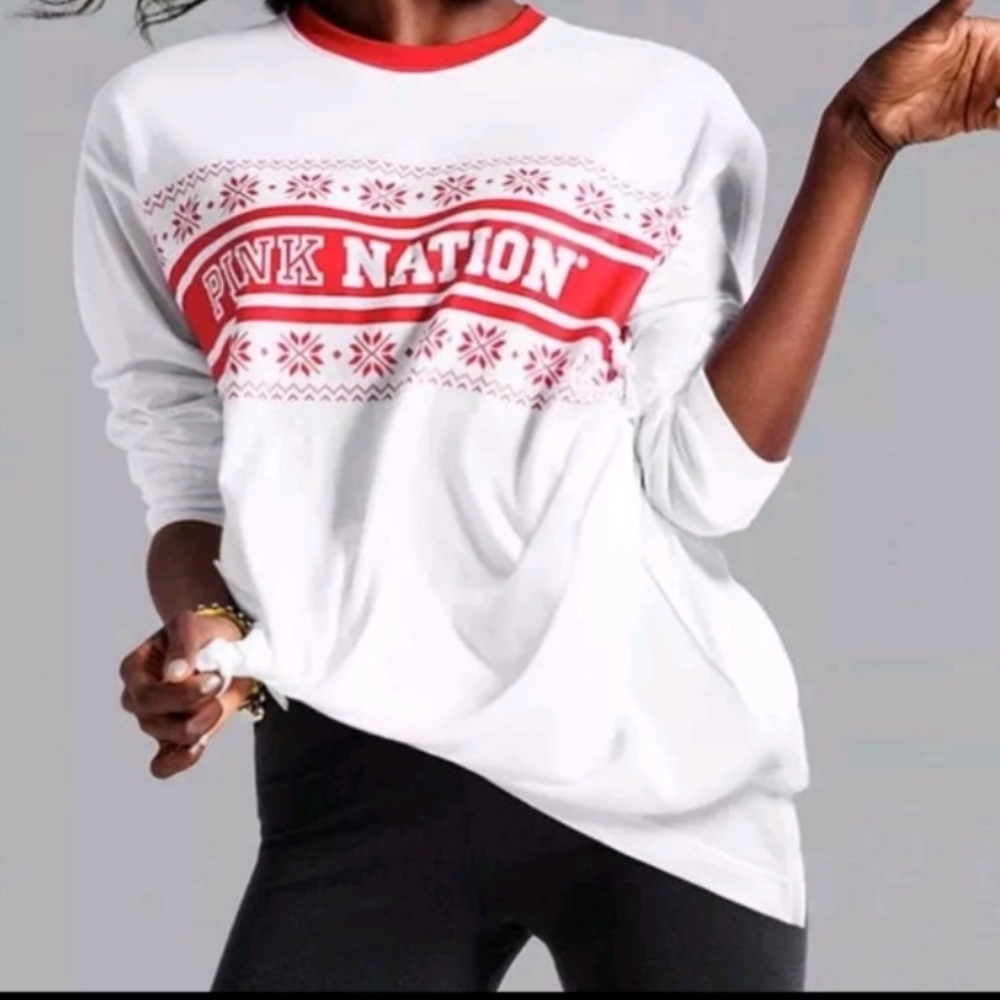 PINK NATION holiday  Snowflake ❄️ campus tee